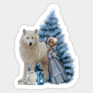 Wonderful polar wolf and fairy Sticker